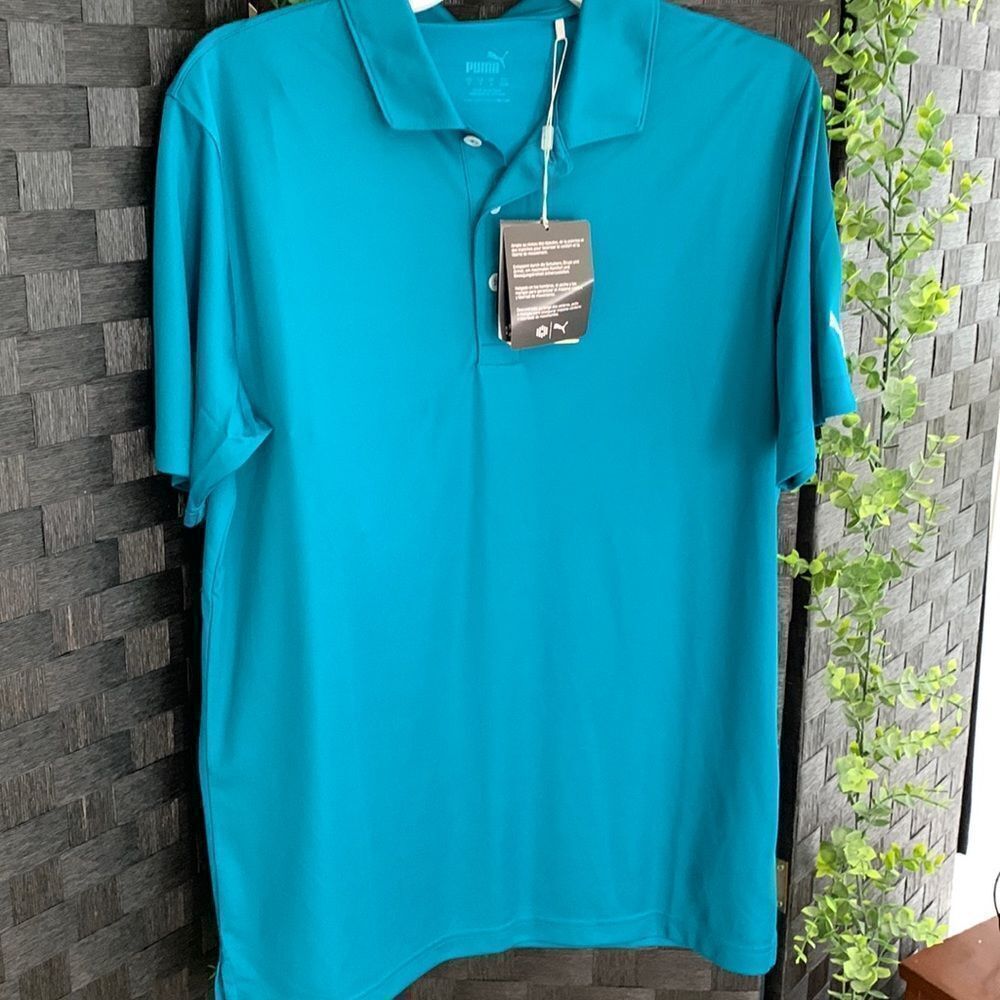 Puma Size Small Drycell short sleeve polo.  Color: ocean depths
